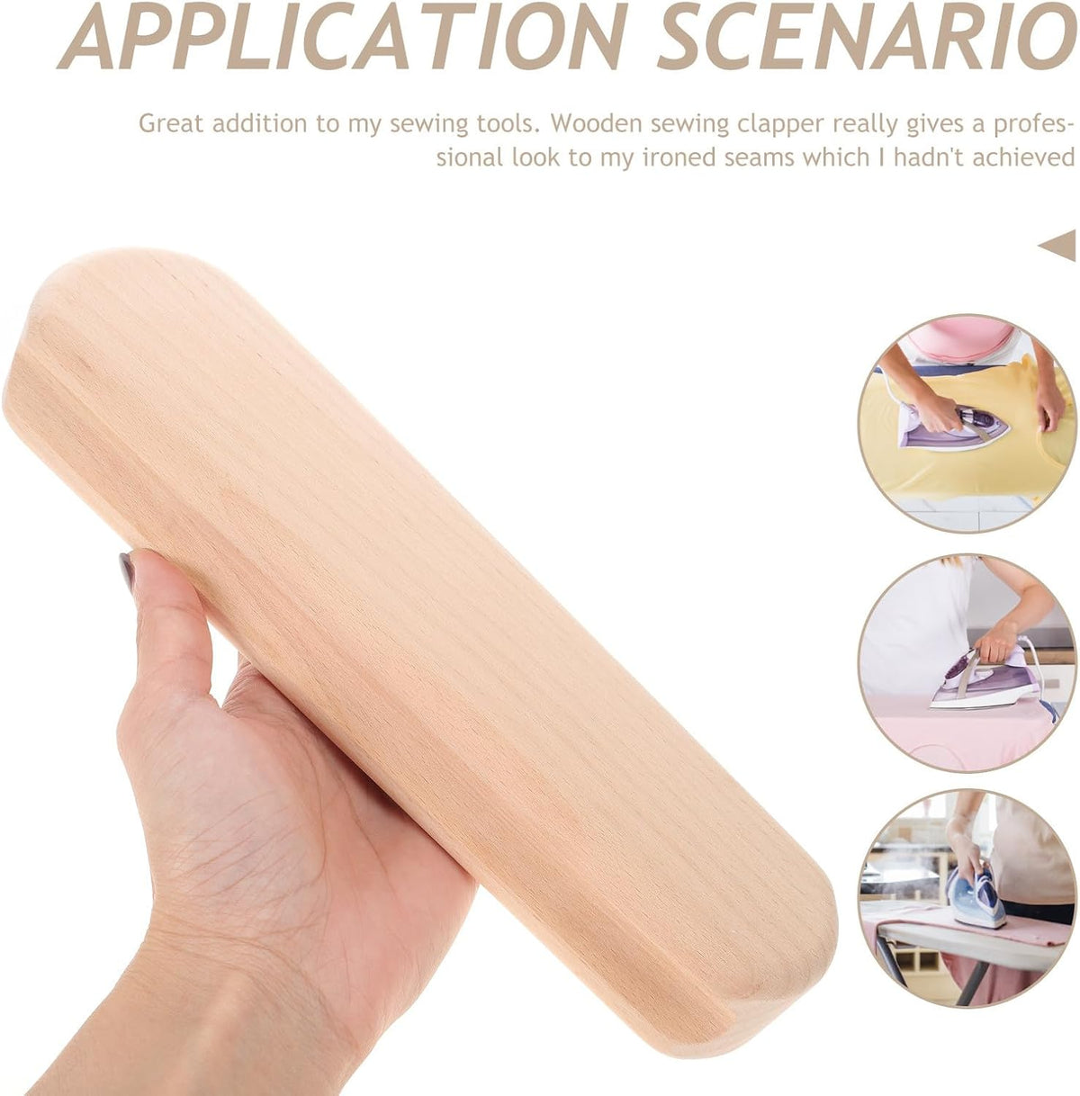 Beech Wood Quilting Clapper for Sewing Projects and Pressing