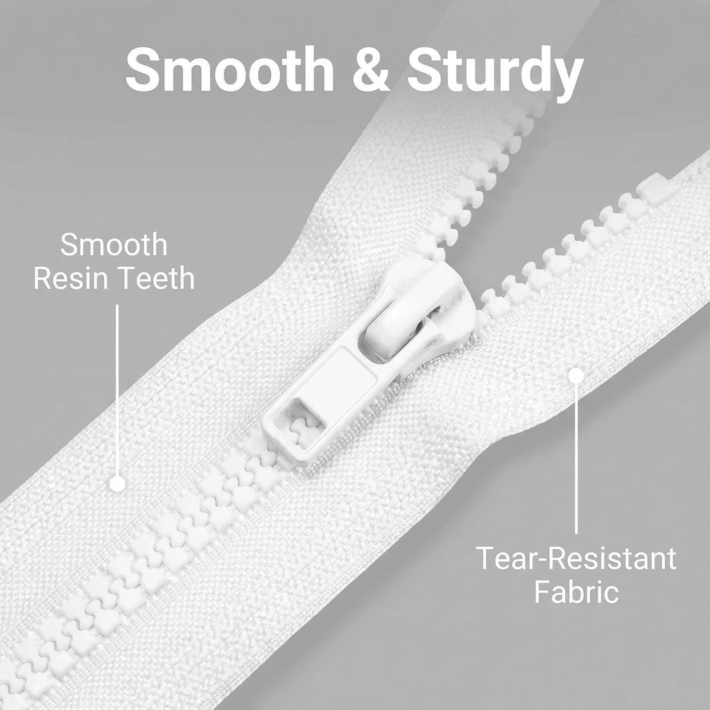 Sawoake 2PCS #5 22 Inch Separating Jacket Zippers for Sewing Coats