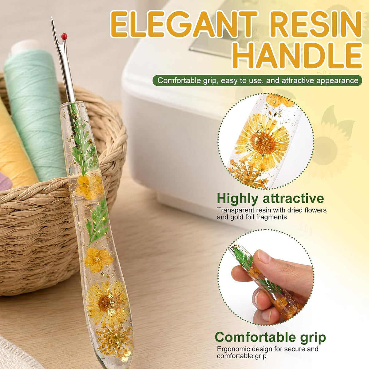 Seam Ripper, Small Seam Rippers for Sewing, Resin Handles Thread