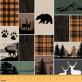 Hunting Bear Deer Upholstery Fabric Rustic Farmhouse Fabric By The
