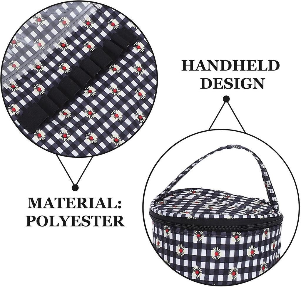 Crochet Hook Organizer Case, with Handle Detachable Yarn Storage Roll