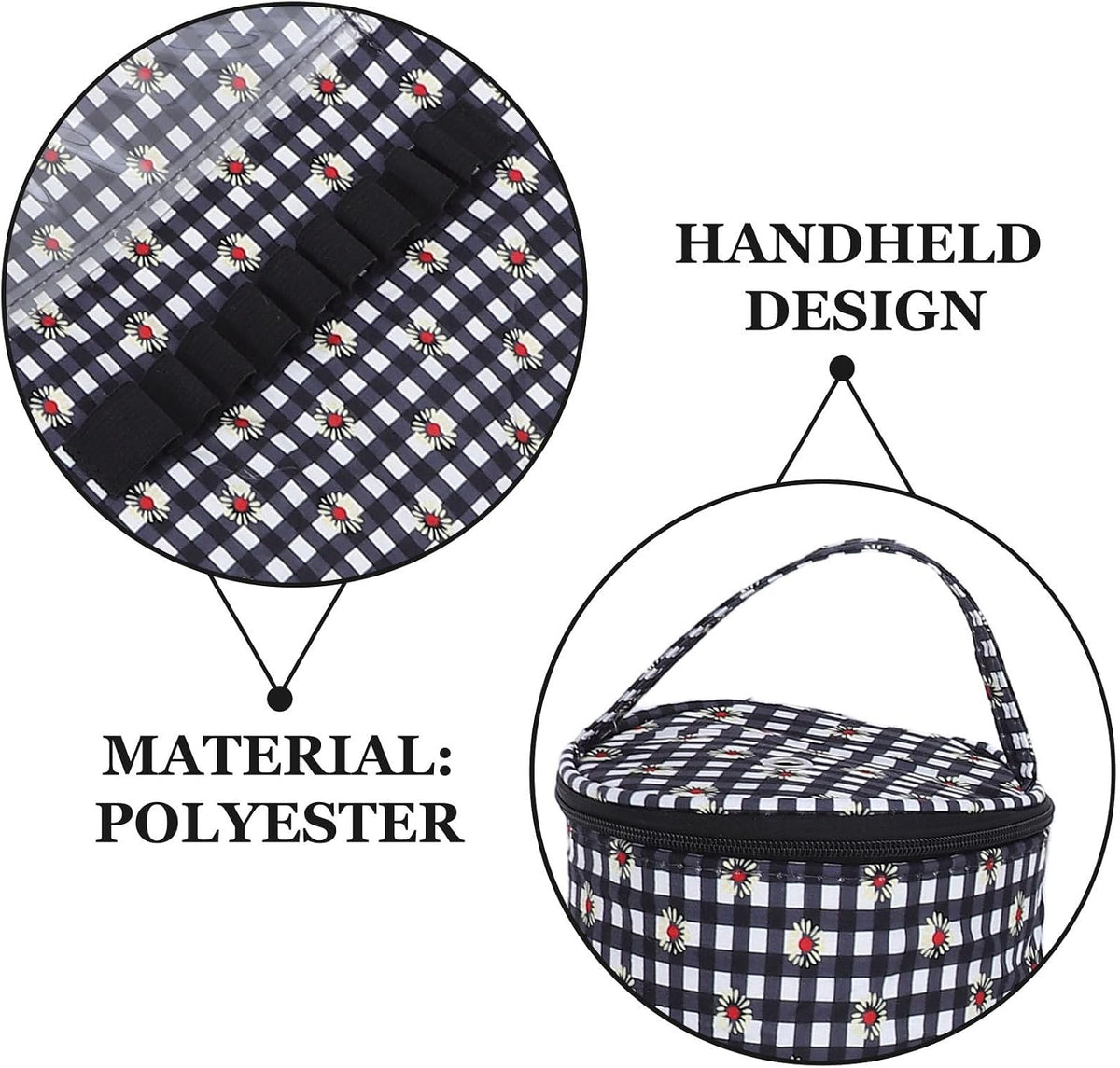 Crochet Hook Organizer Case, with Handle Detachable Yarn Storage Roll