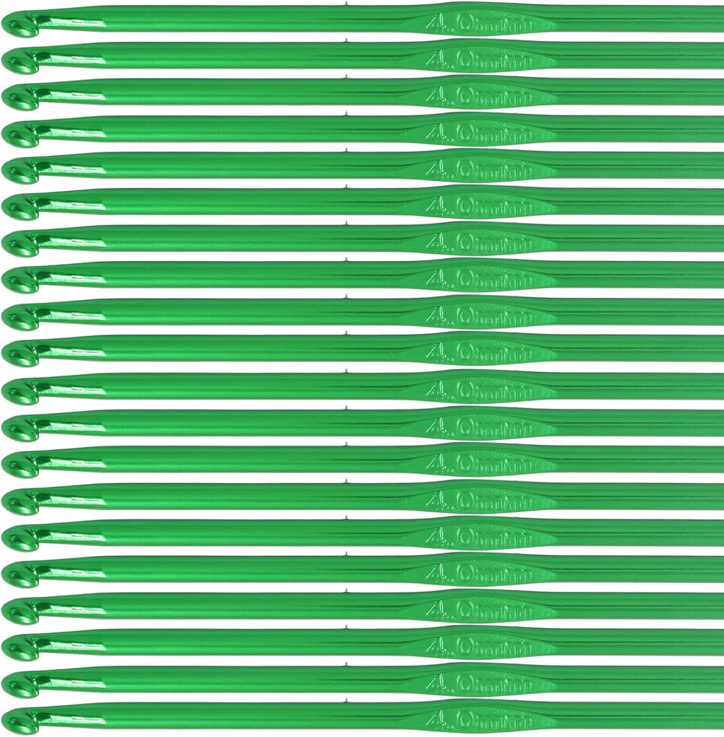 Moicstiy 20PCS 4mm Aluminum Crochet Hooks