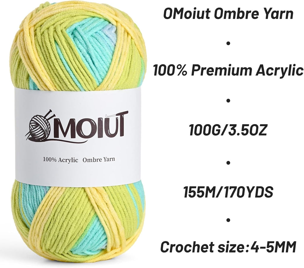 Fluffy Variegated Yarn for Crocheting - 100% Acrylic Worsted Weight