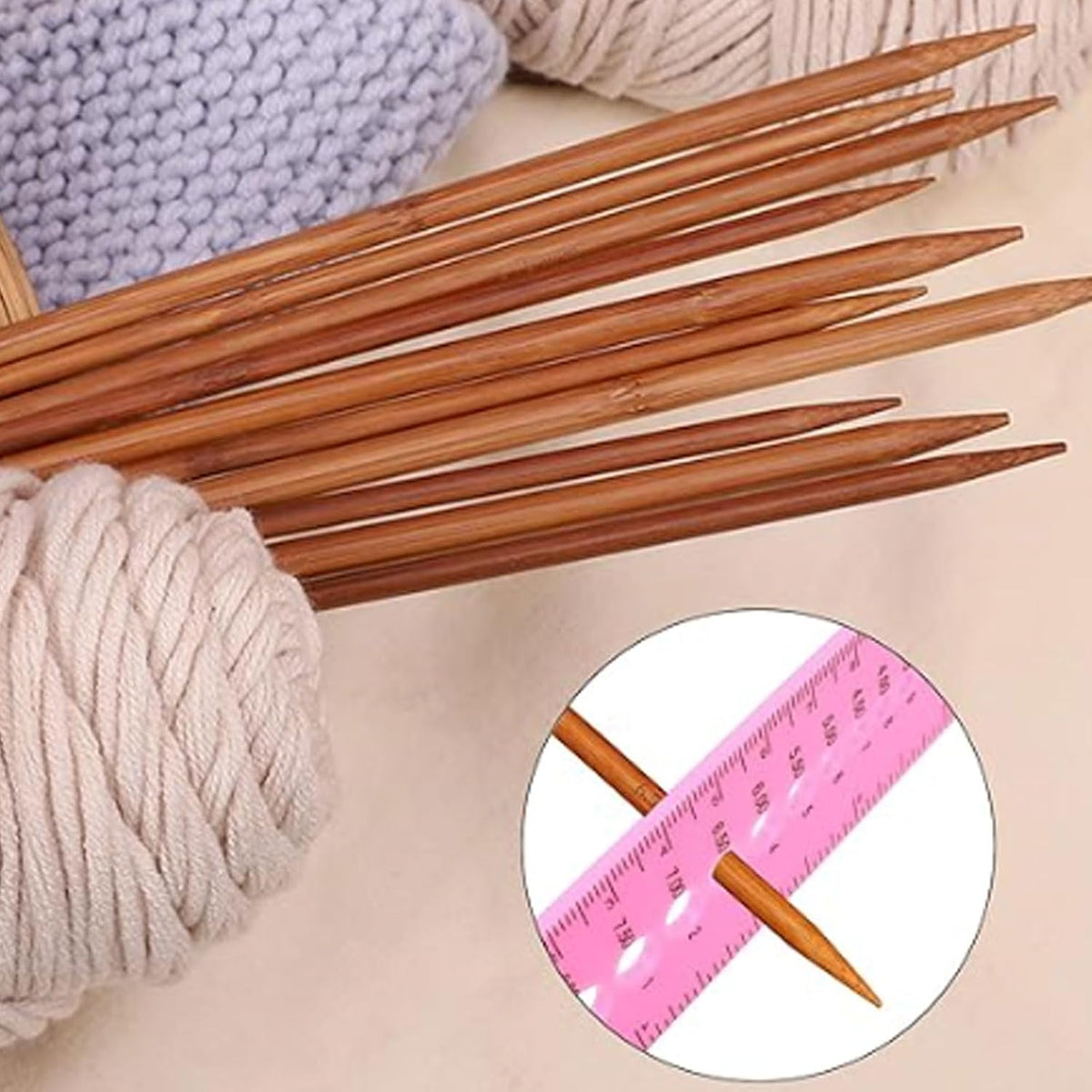 Kuuleyn 10Pcs Knitting Needle Gauge Sewing Ruler Knitting Needle Gauge