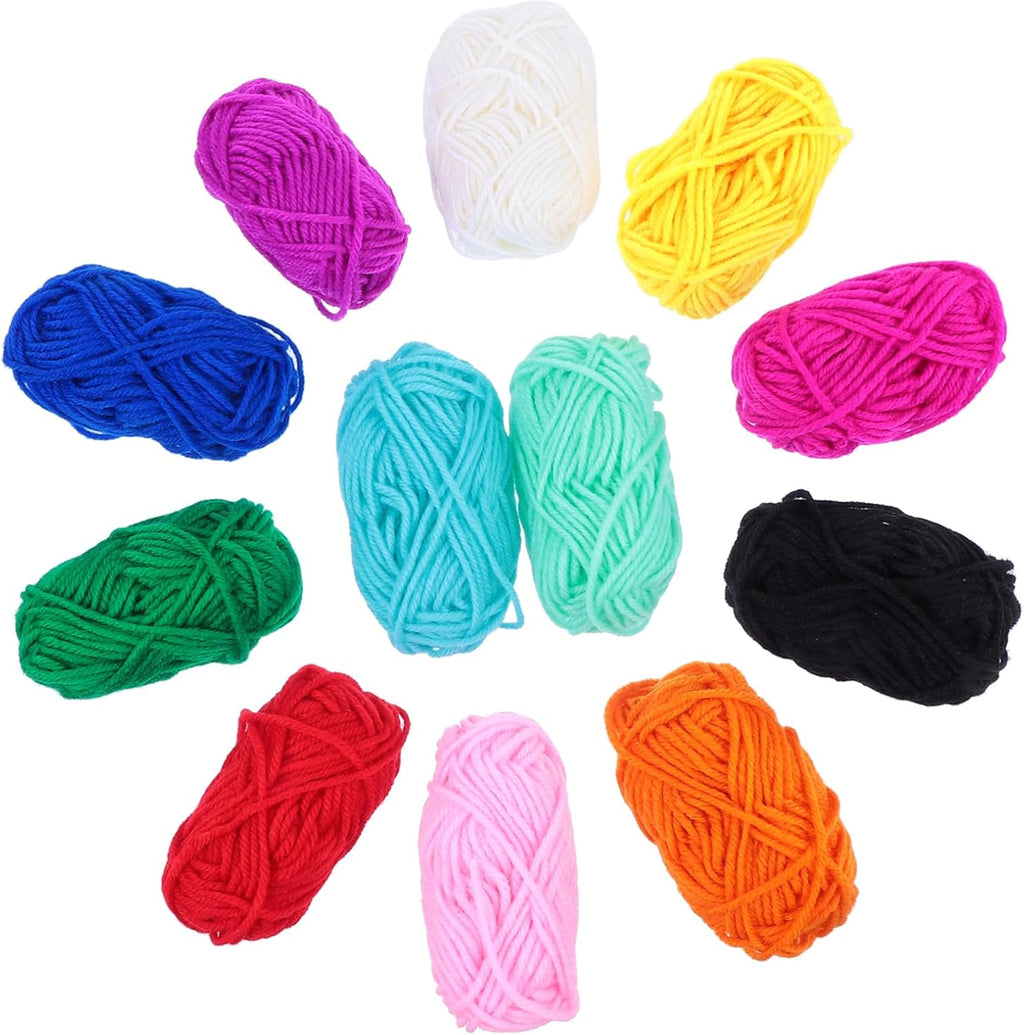 Xmas Acrylic Crochet Yarn Pack 12 Rolls 10g Knitting Yarn for