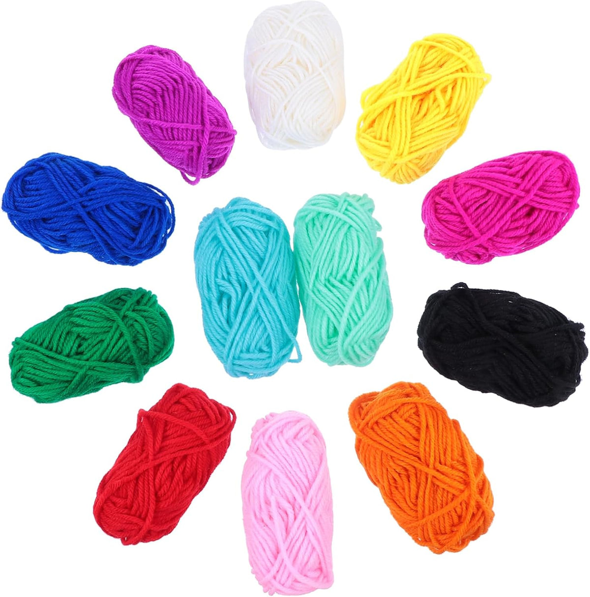 Xmas Acrylic Crochet Yarn Pack 12 Rolls 10g Knitting Yarn for