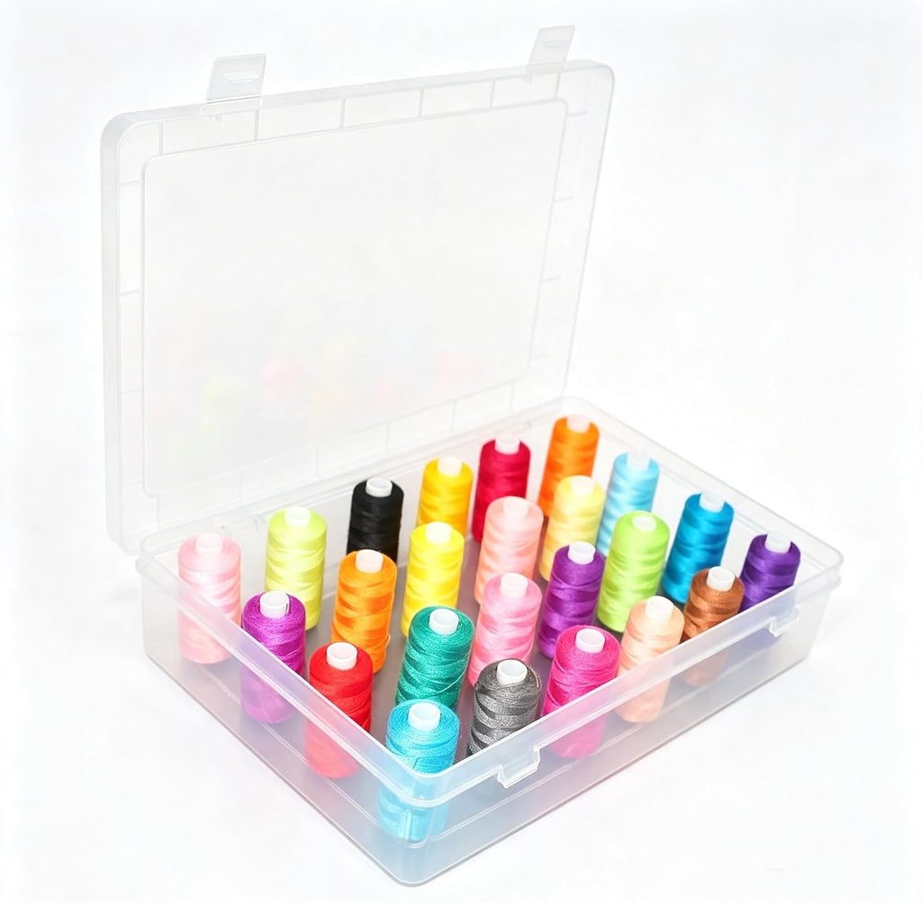 2 Pack Clear 24 Spools Thread Organizer Box, Transparent Sewing