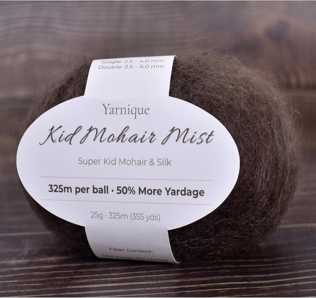 Kid-Silk Mohair Yarn, Lace Weight, 4 Balls 100g, 1420 yds