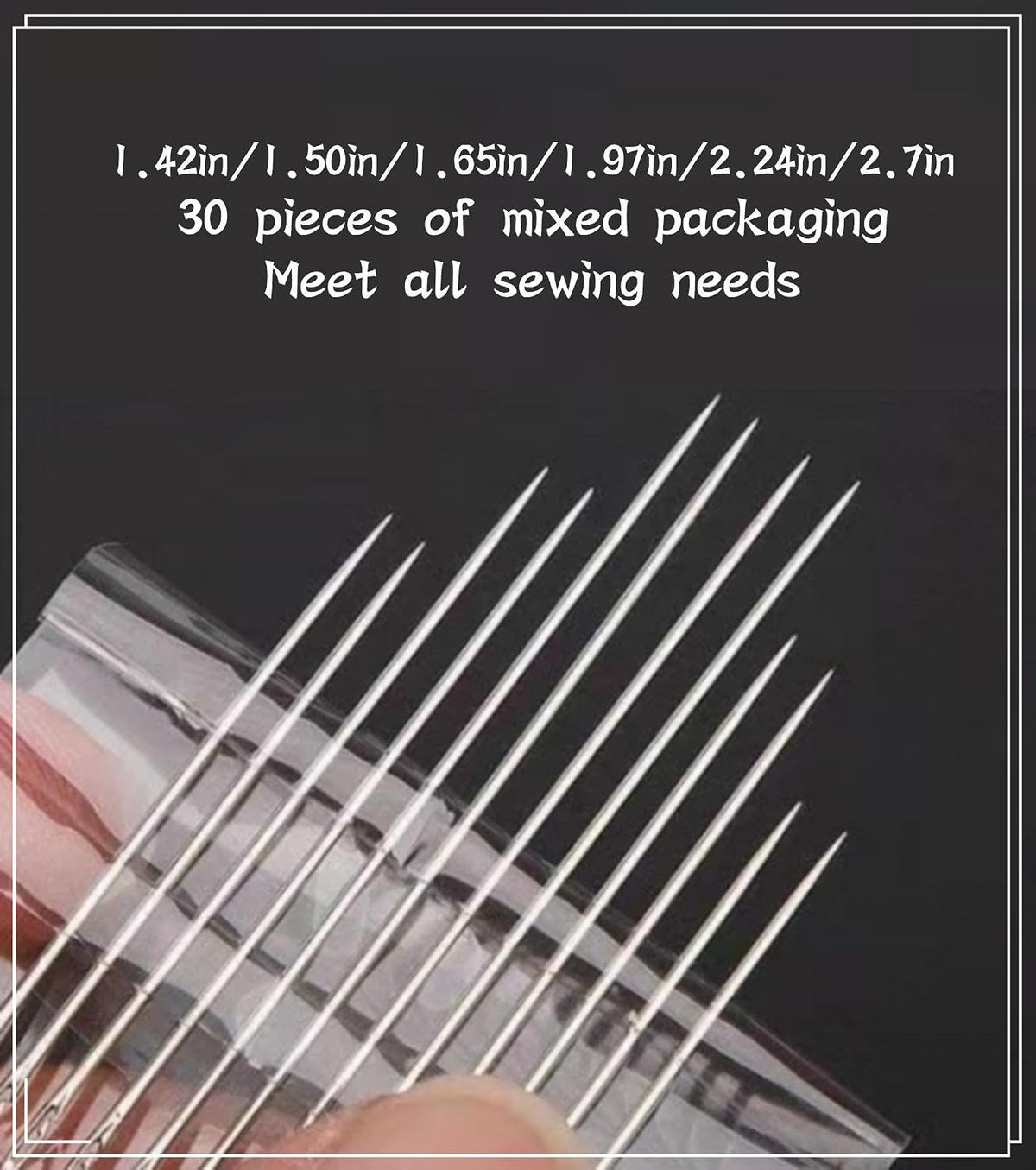 30 Pack Non Threading Sewing Needle Side Opening Sewing Needle with