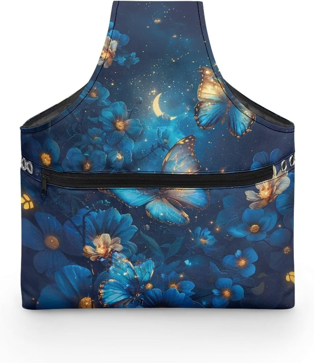 Snilety Blue Butterfly Embroidery Project Carrying Bag Portable