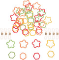 Colorful Stitch Markers for Crocheting, Locking Clips, Star Hexagon