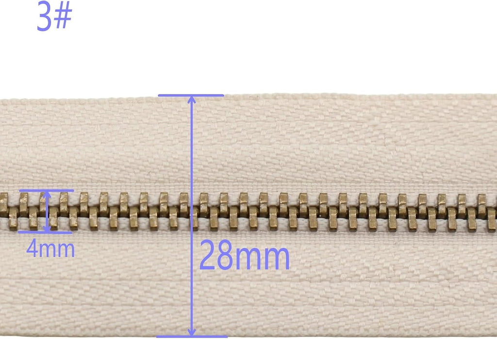 Leekayer 3# Jeans Zipper 5" Metal Zipper Close End Zippers 6pcs