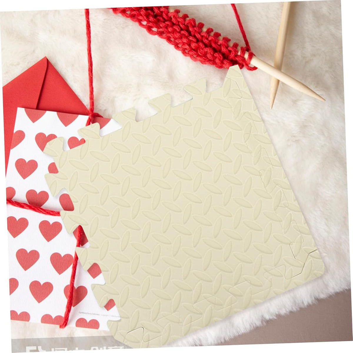 9pcs Knitting Blocking Mat Foam Board Portable Beige Set