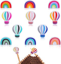 BEEFLYING Knitting Needle Stoppers 3D Cute Rainbow, Fit Size 2.5~8mm