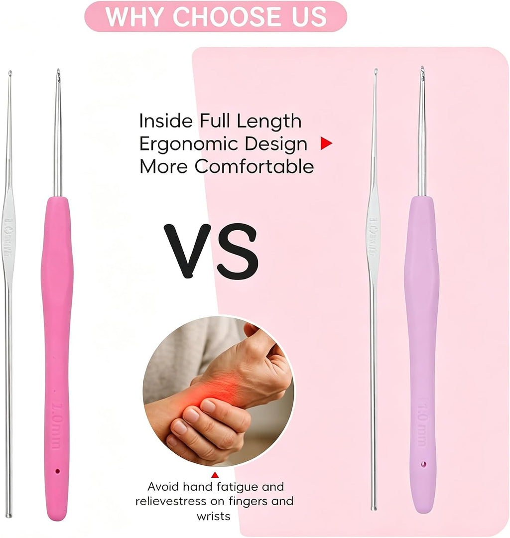 6Pcs Small Size Crochet Hooks,0.5Mm Micro Needles | Steel Lace