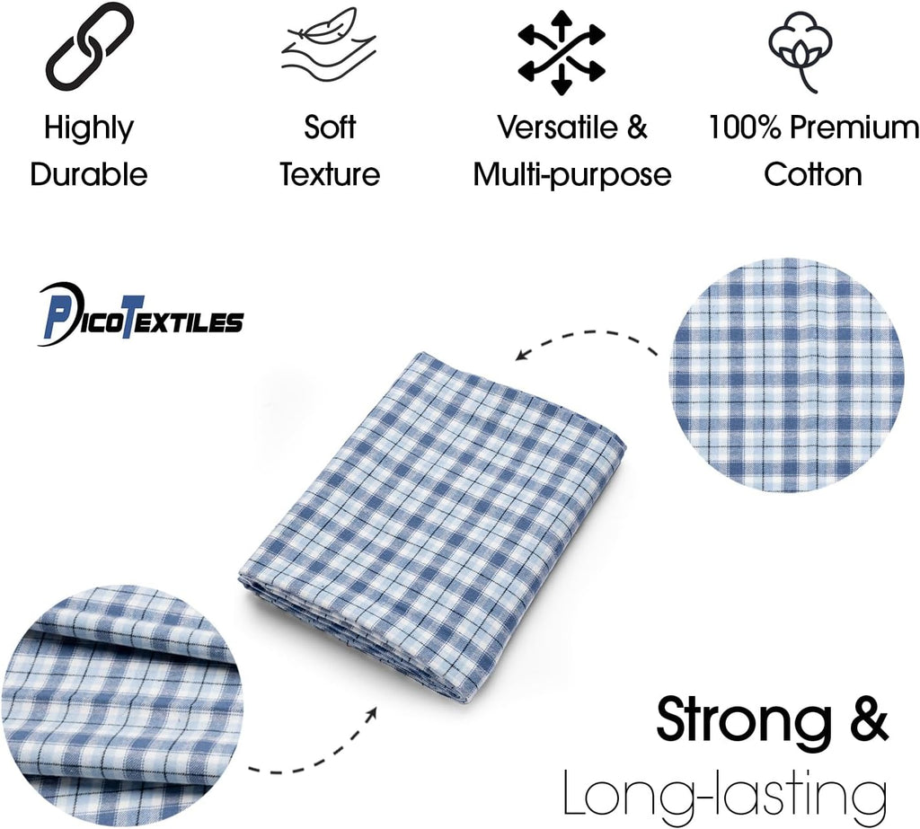 Pico Textiles 1 Yard Bolt Light Blue Tartan Plaid Flannel Fabric