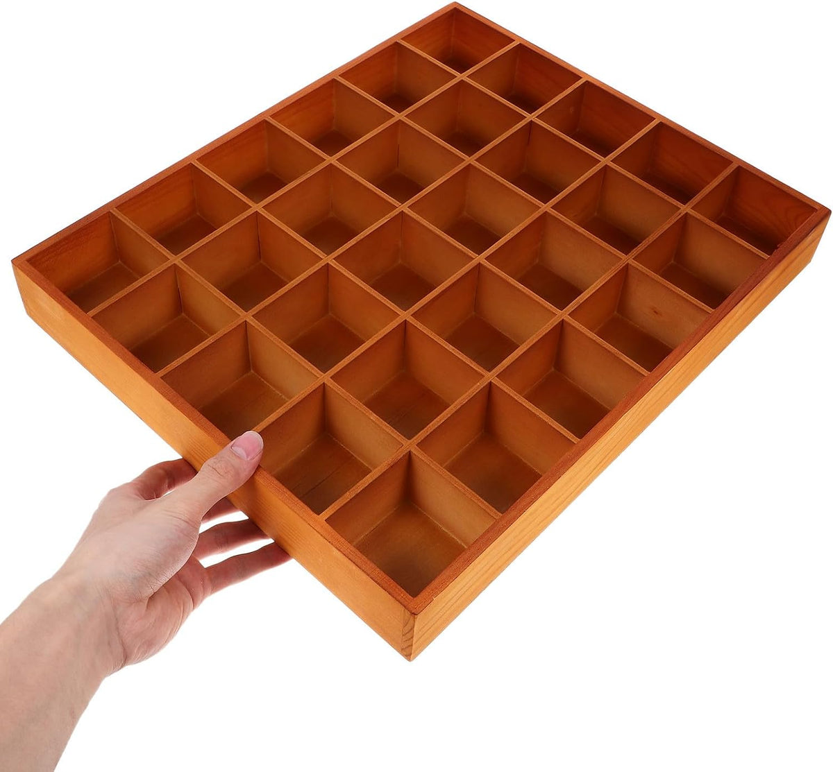 Compartment Wooden Storage Tray Organizer for Jewelry Earrings and Tea