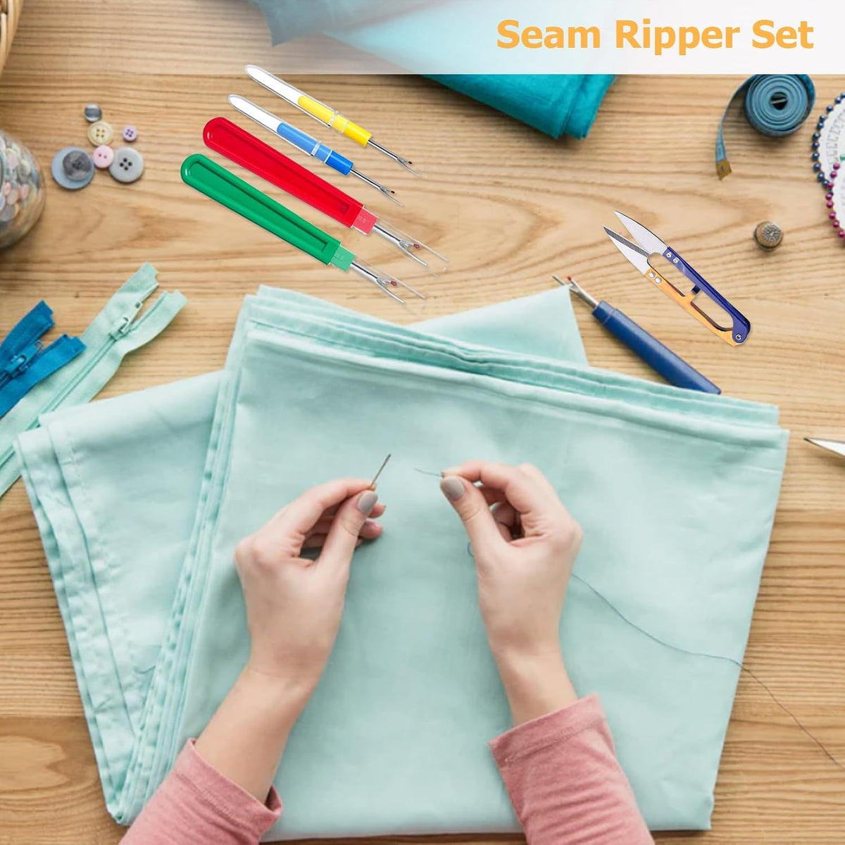 6 Pcs Seam Ripper Set, Big and Small Sewing Stitch, Stitching Thread