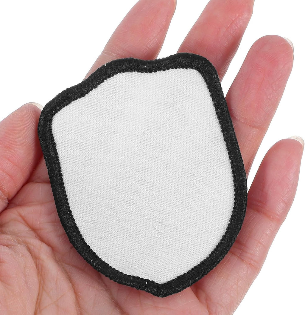 10pcs Blank White Embroidery Patch, Iron-on Adhesive DIY for Clothing