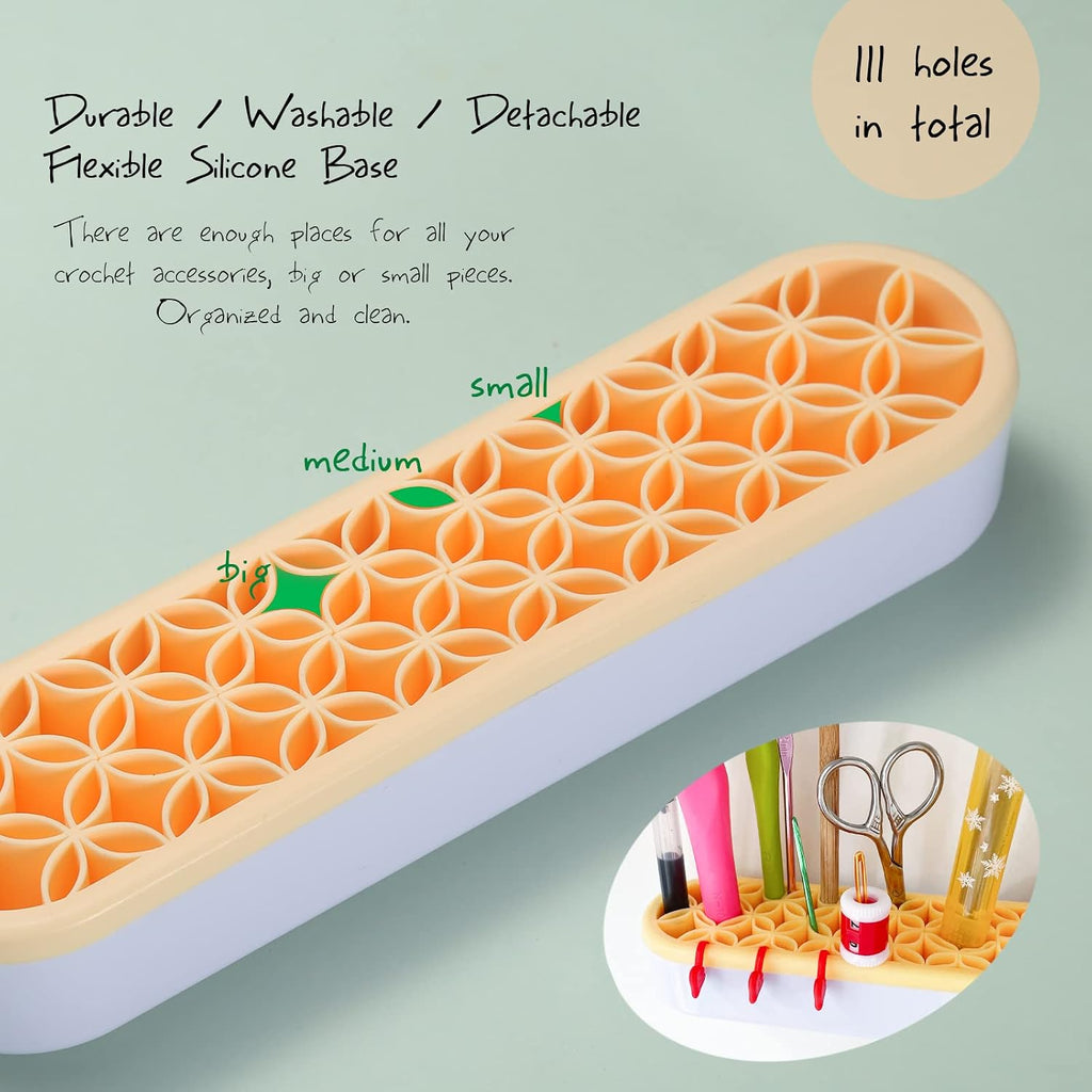 Desktop Crochet Hook Case, Silicone Crochet Hooks Organizer