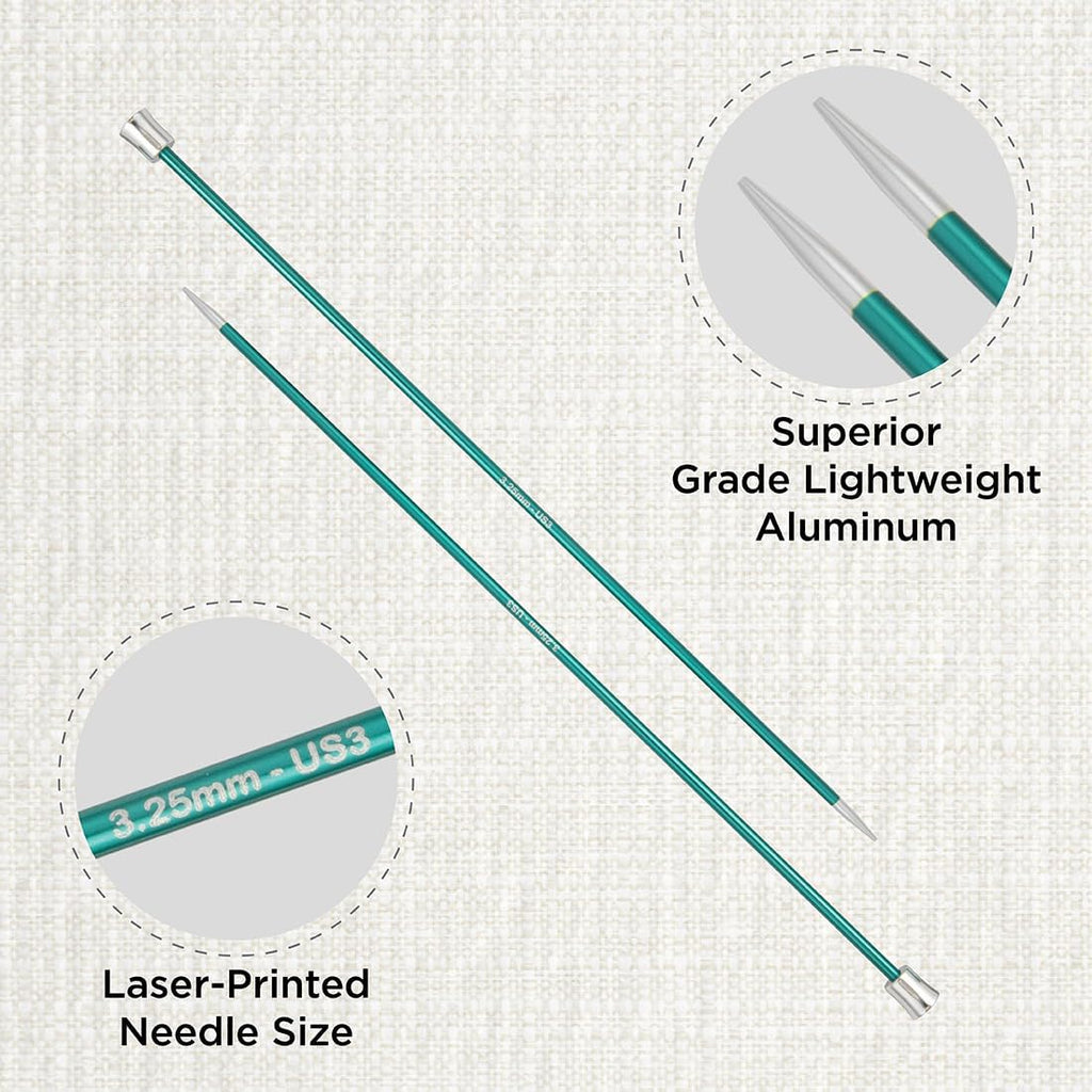 KnitPro Zing Single Pointed Needles 16" (40cm) | US Size 3 (3.25mm)