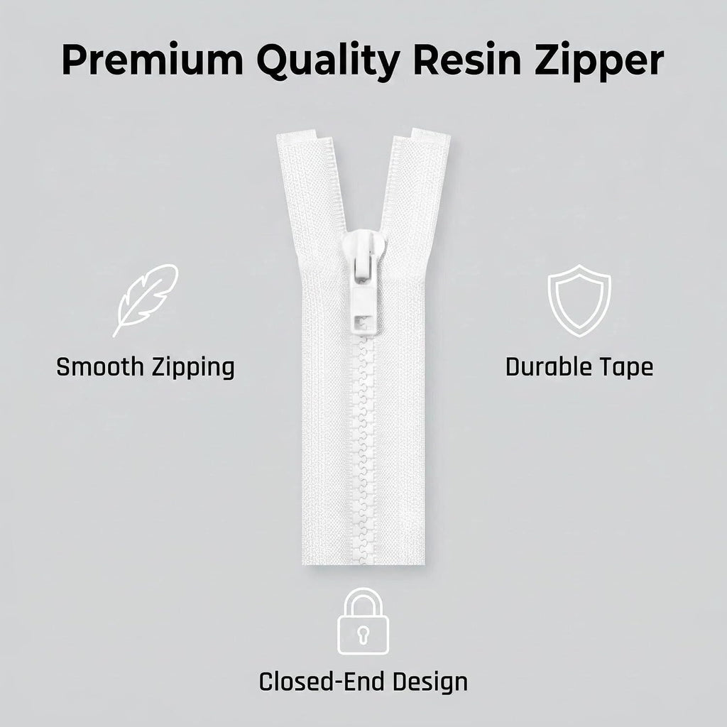 Sawoake 2PCS #5 22 Inch Separating Jacket Zippers for Sewing Coats