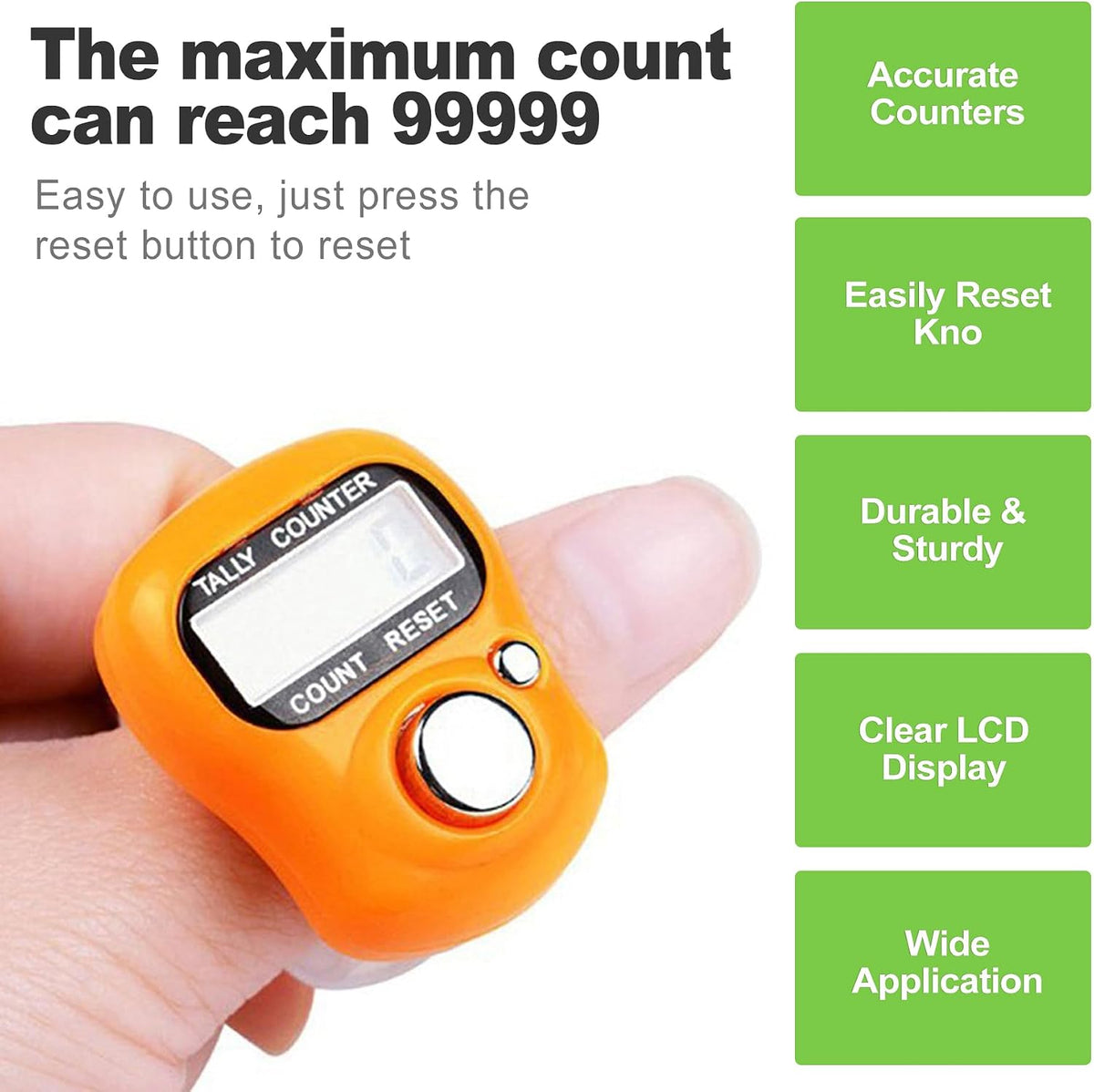 10-Pack Mini LCD Digital Finger Clicker Counter, 5-Digit Handheld