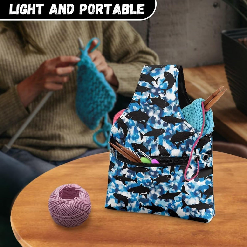 Qehuruxo Shark Crochet Bag Crochet Storage Convenient Waterproof