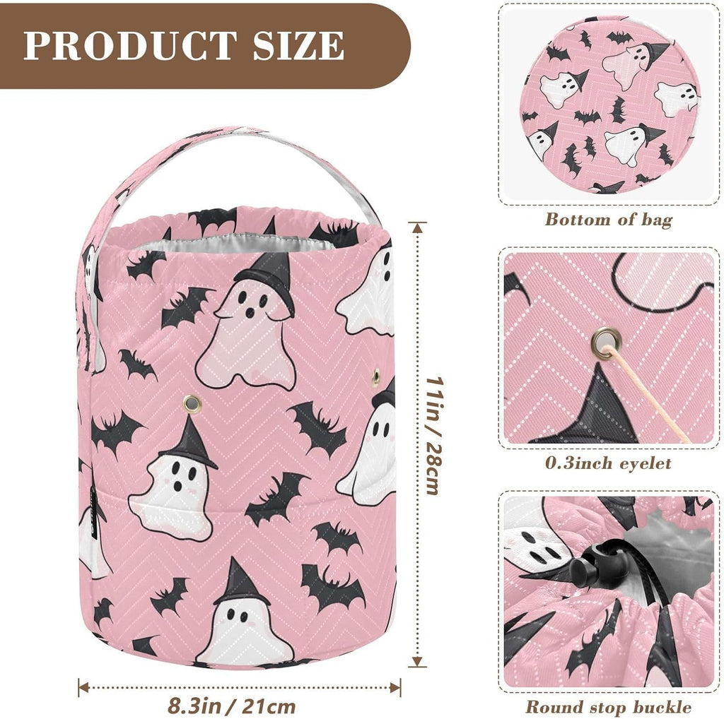 YETTASBIN Halloween Ghost Bat Yarn Storage Bag, Large Crochet Knitting