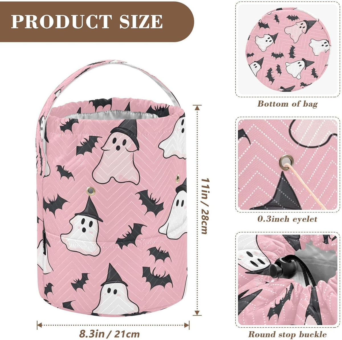 YETTASBIN Halloween Ghost Bat Yarn Storage Bag, Large Crochet Knitting