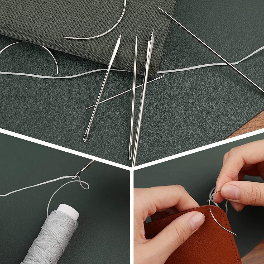 Auniwaig Sewing Waxed Thread, Leather Sewing Flat Waxed Thread String