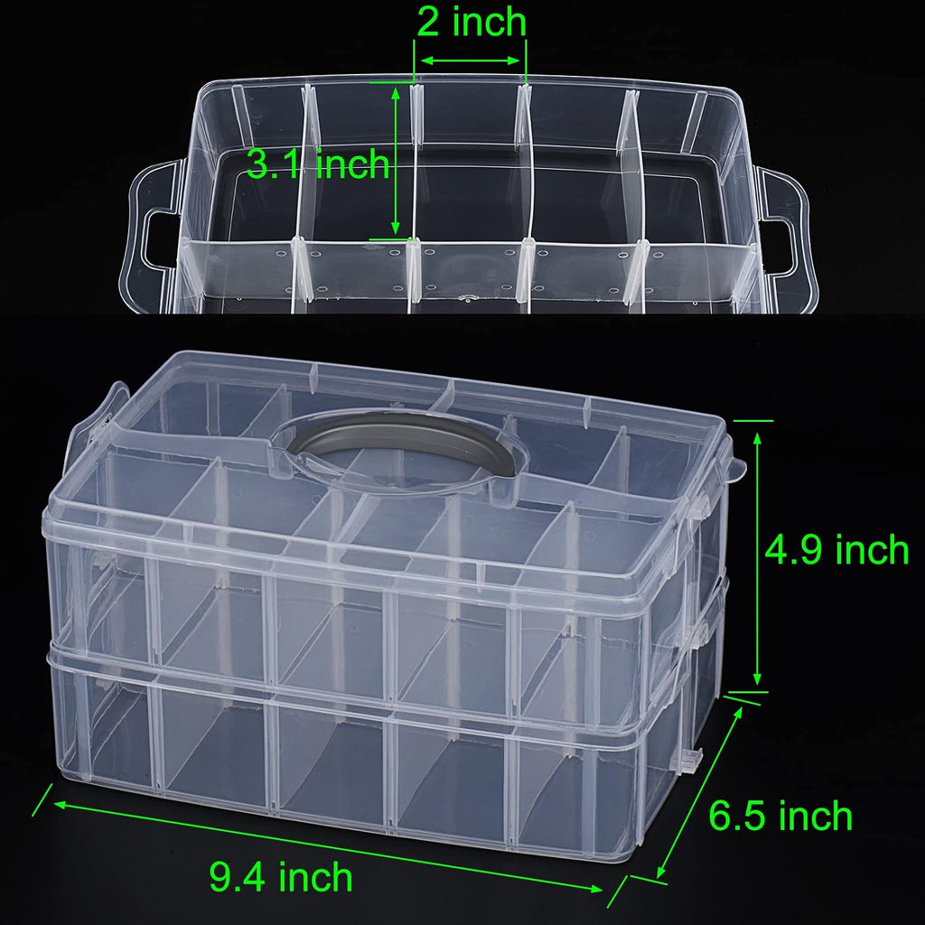 Simthread 2-Layer Thread Organizer Box for 40 Small Spools Clear
