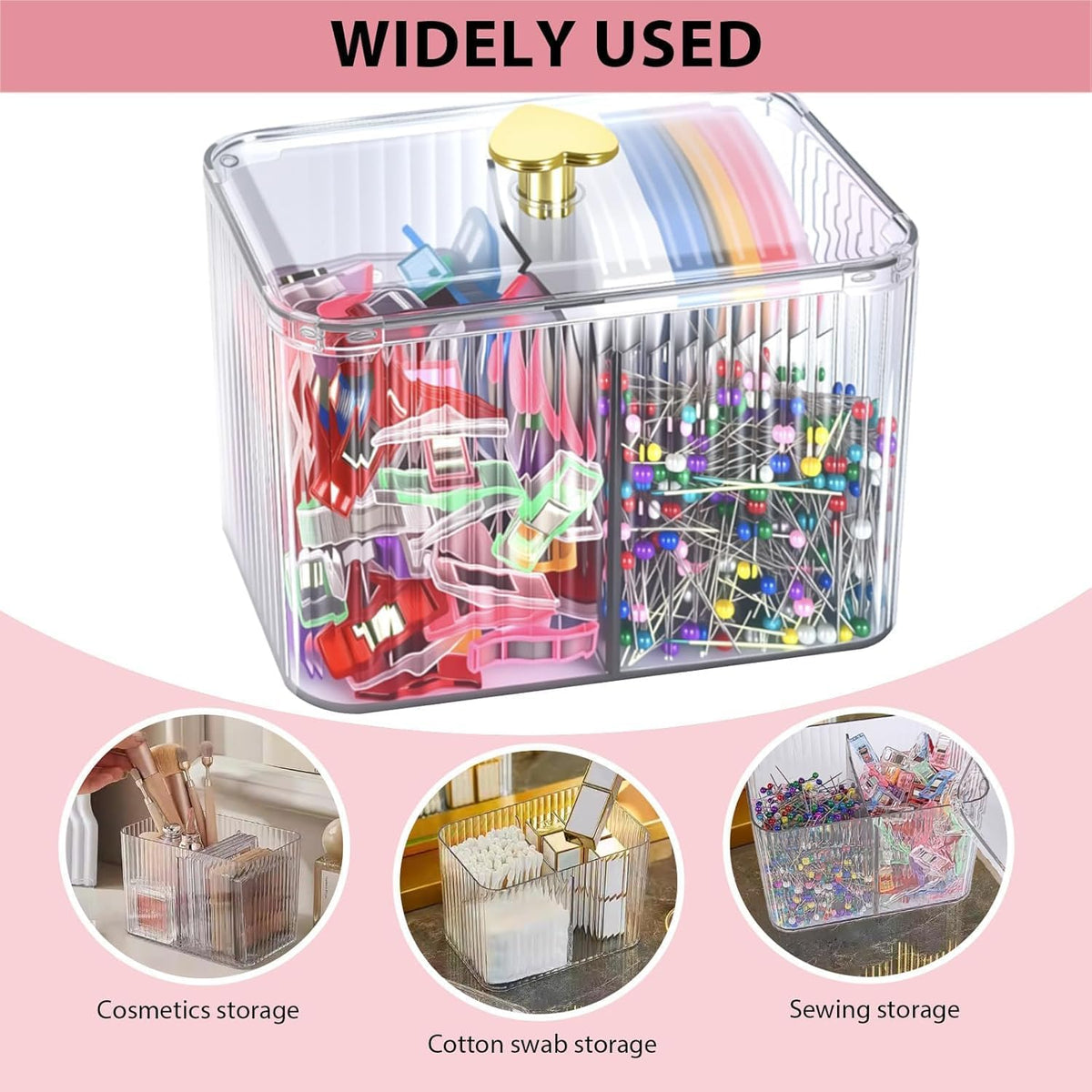 Mangpung Sewing Kit with Clips, Pins & Tailor Chalk in Clear Organizer