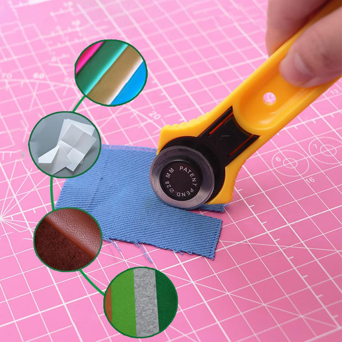 2 PCS Rotary Cutter Set 1.1Inch/28mm and 1.8Inch/45mm Slide Out Safety