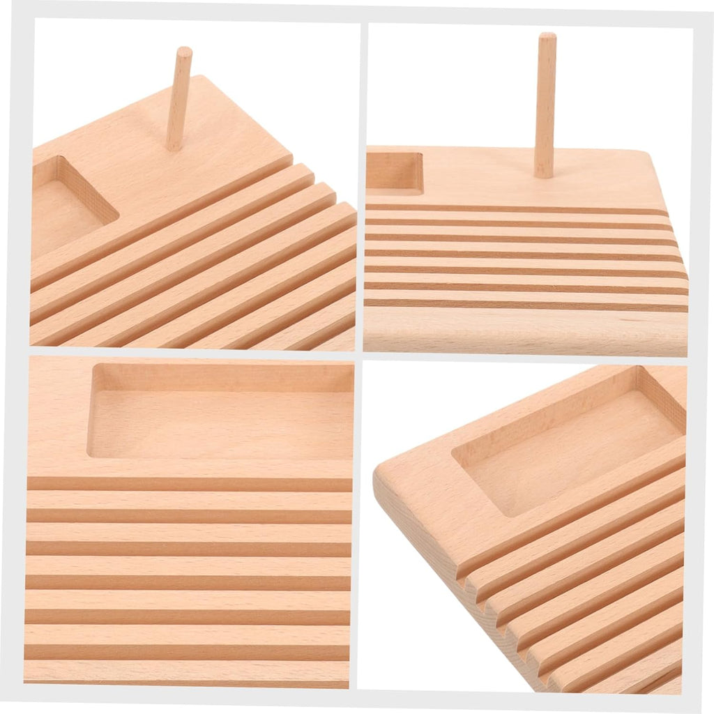 Wooden Spool Ruler Holder for Quilting and Crafting Stable Base