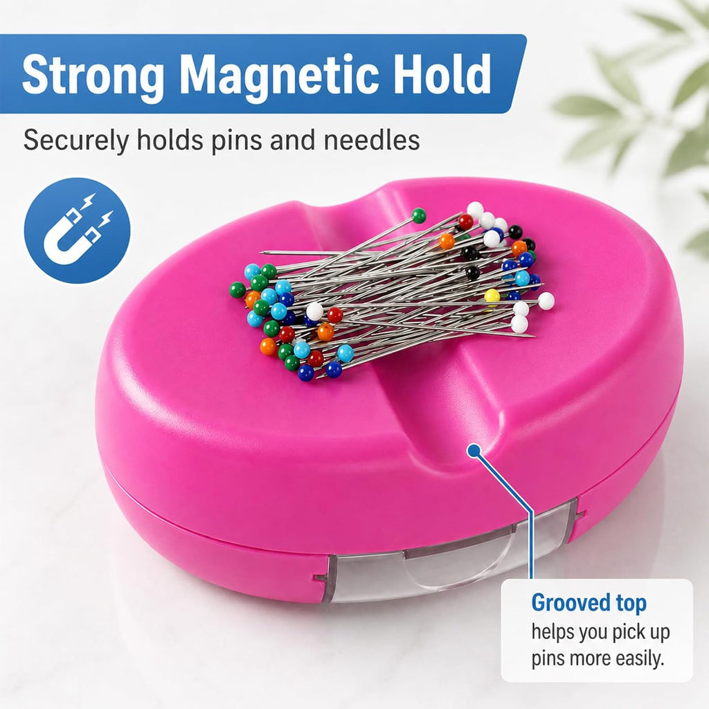 Hilltian 2 Pieces Magnetic Pin Cushion, Magnetic Pin Holder with Pin