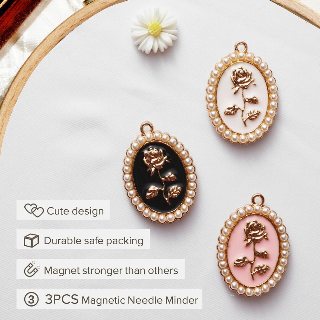 Needle Minder for Embroidery, 3pcs Magnetic Needle Keeper for Cross