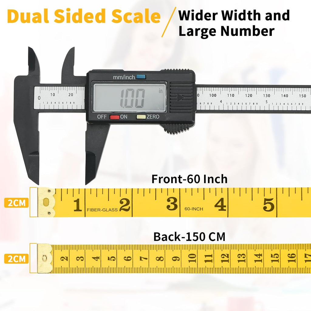 6 Packs Soft Measuring Tape for Body Measurements, Wider Dual Scale
