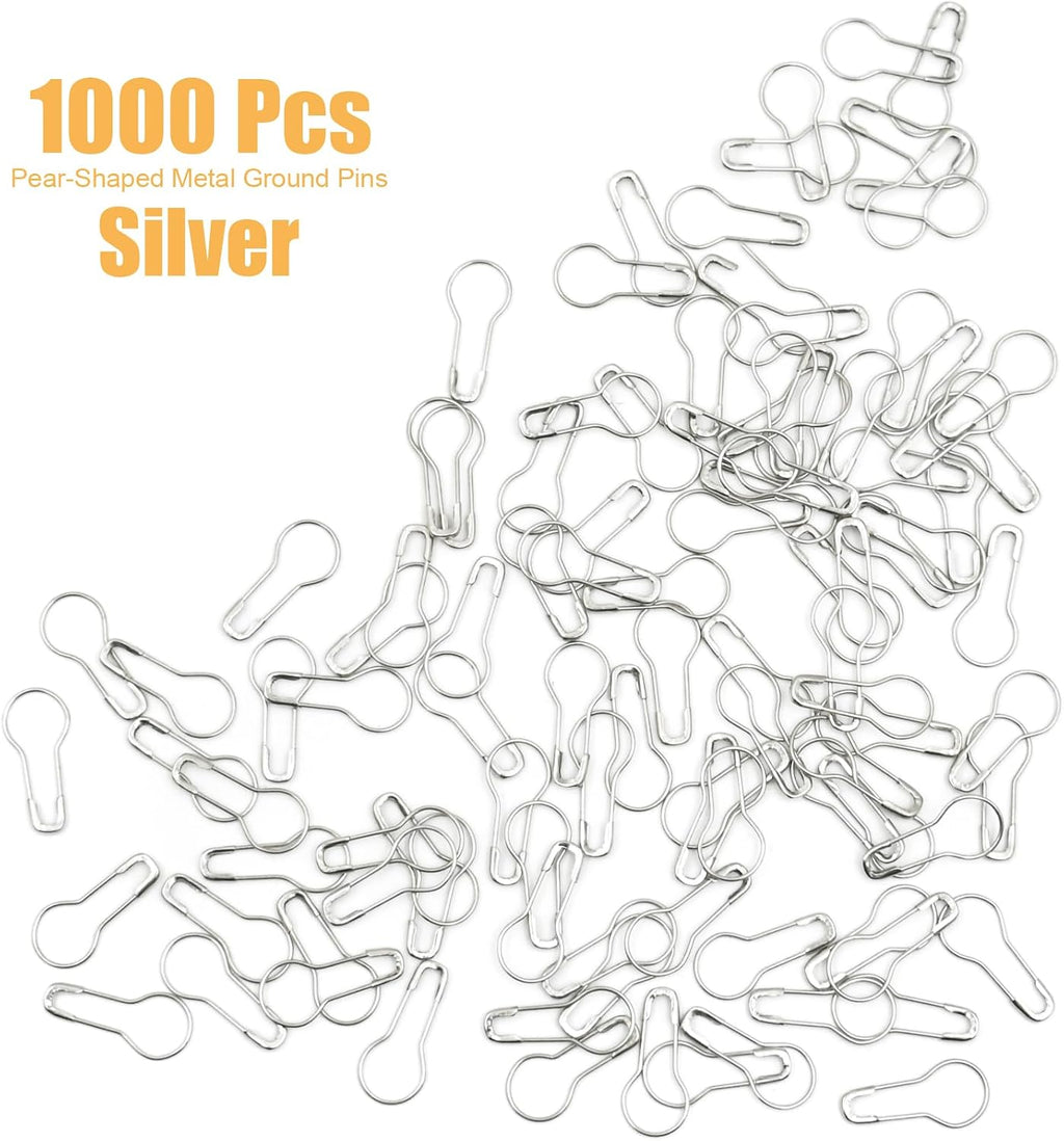 1000pcs Metal Safety Pins, Bulb Gourd Pins, 0.9” Clothing Tag Pin