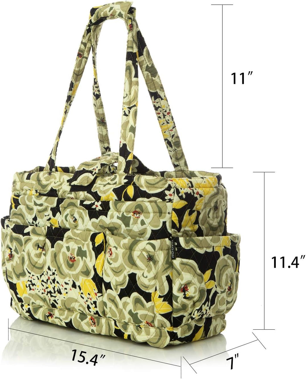 Knitting Quilted Tote Bag w/6 Pockets, Multifunctional Yarn Organizer