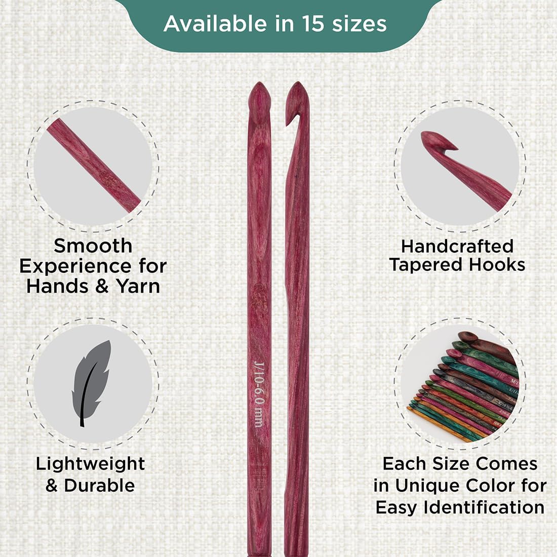 KnitPro Dreamz Single-Ended Crochet Hook | US Size J (6mm)