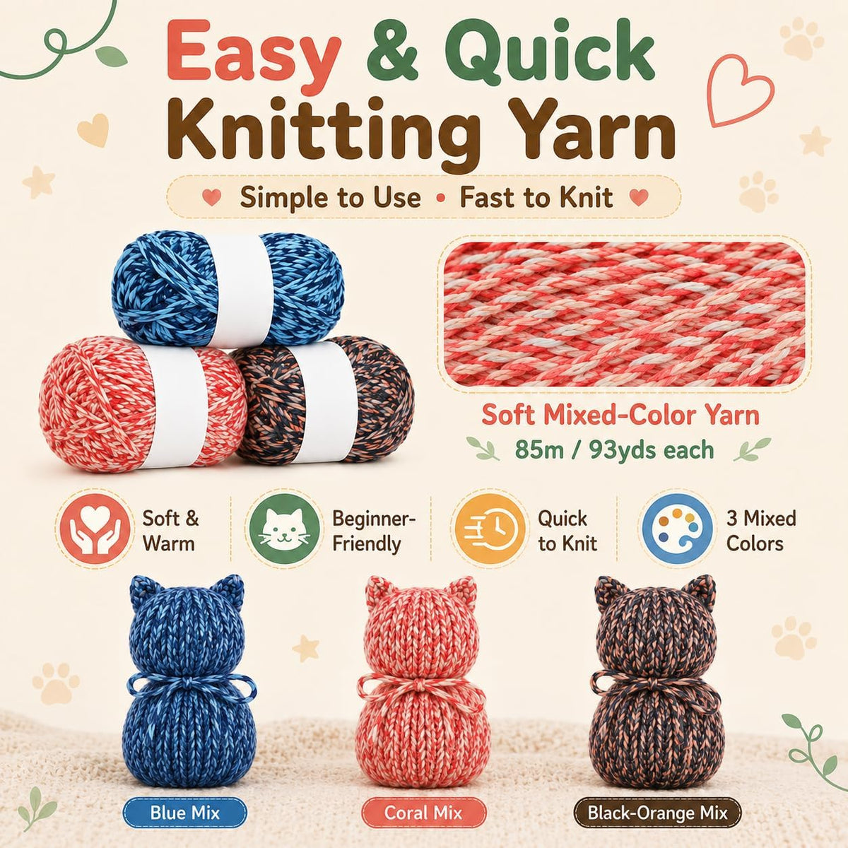 Aeelike Beginner Round Loom Kit,Vedio Learn to Knit Cat,Family Craft
