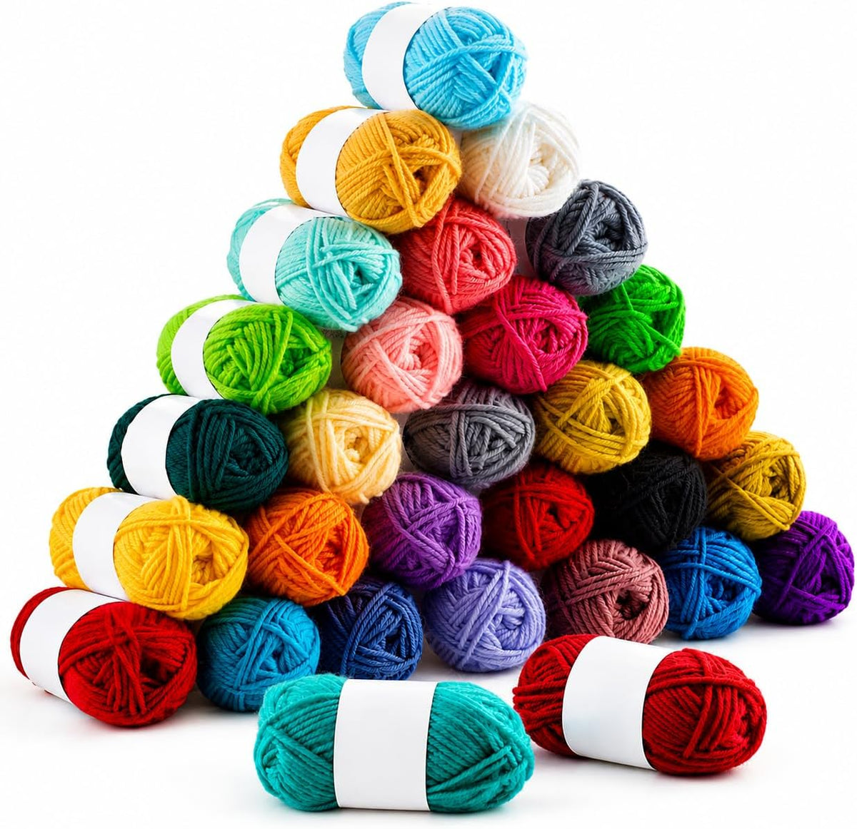 Multicolor Wool Yarn Set for Knitting & Crochet, 12 Rolls x 12g Soft