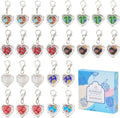 SUNNYCLUE 1 Box 50Pcs Glass Stitch Markers Heart Crochet Markers