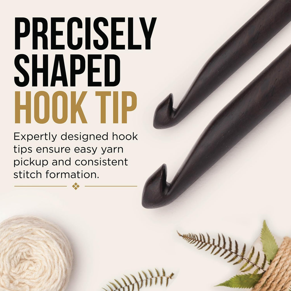 Lantern Moon Ebony Wood Single Ended Crochet Hook | US Size I (5.5mm)