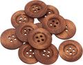 uxcell 20Pcs Large Wooden Buttons, 50mm(2") 4 Hole Round Wood Sewing