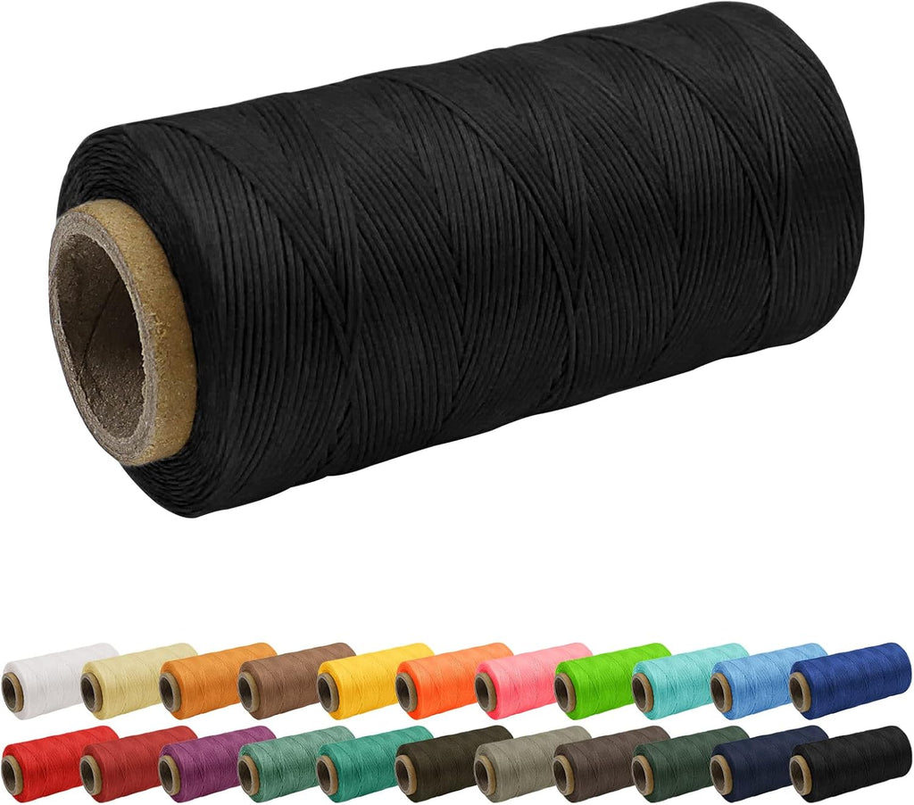 JeogYong 1mm Waxed Thread, 284 Yards 150D Flat Leather Sewing Thread