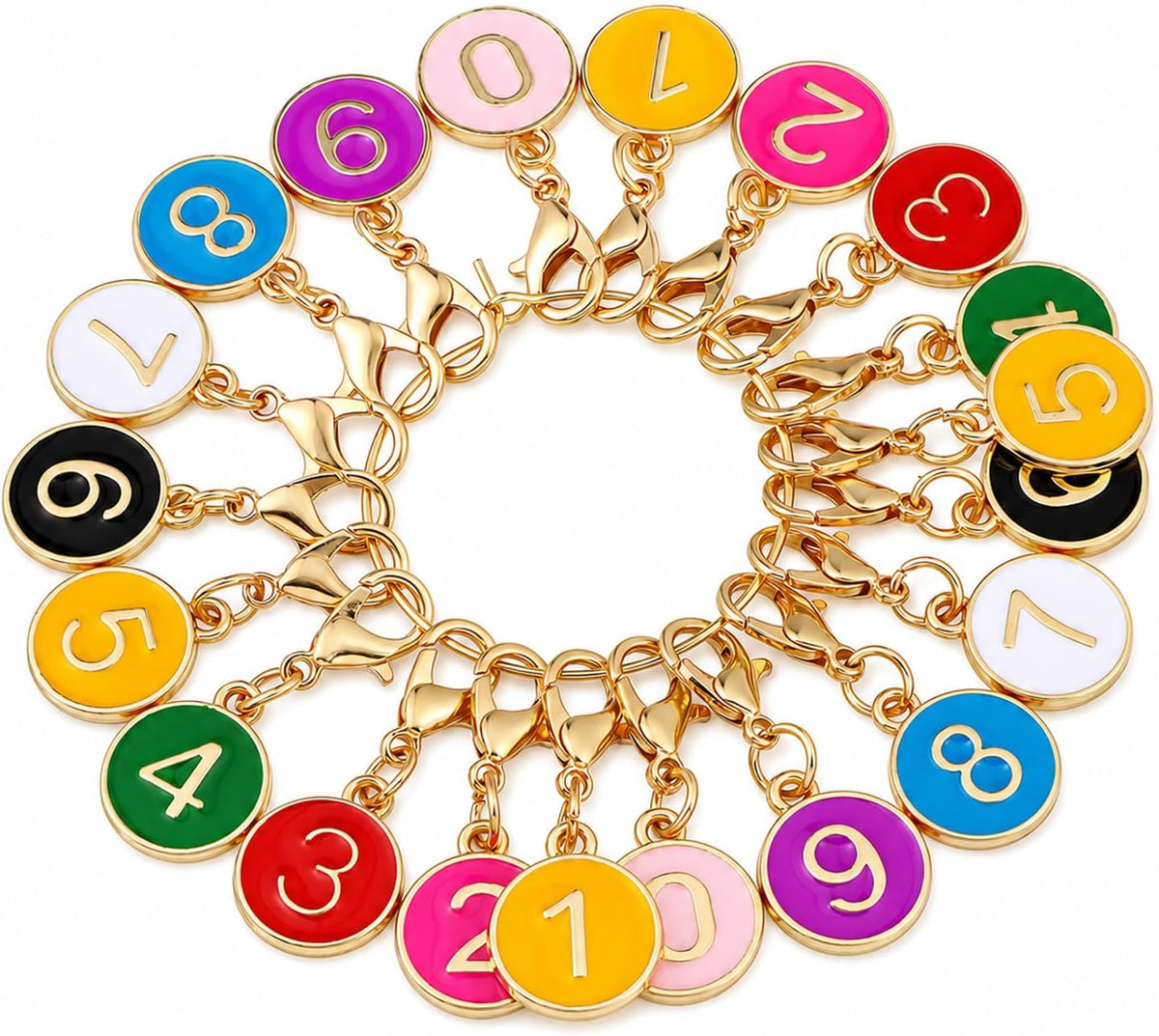 20 Pcs Stitch Markers for Crocheting, Number 0-9 with Lobster Clasp
