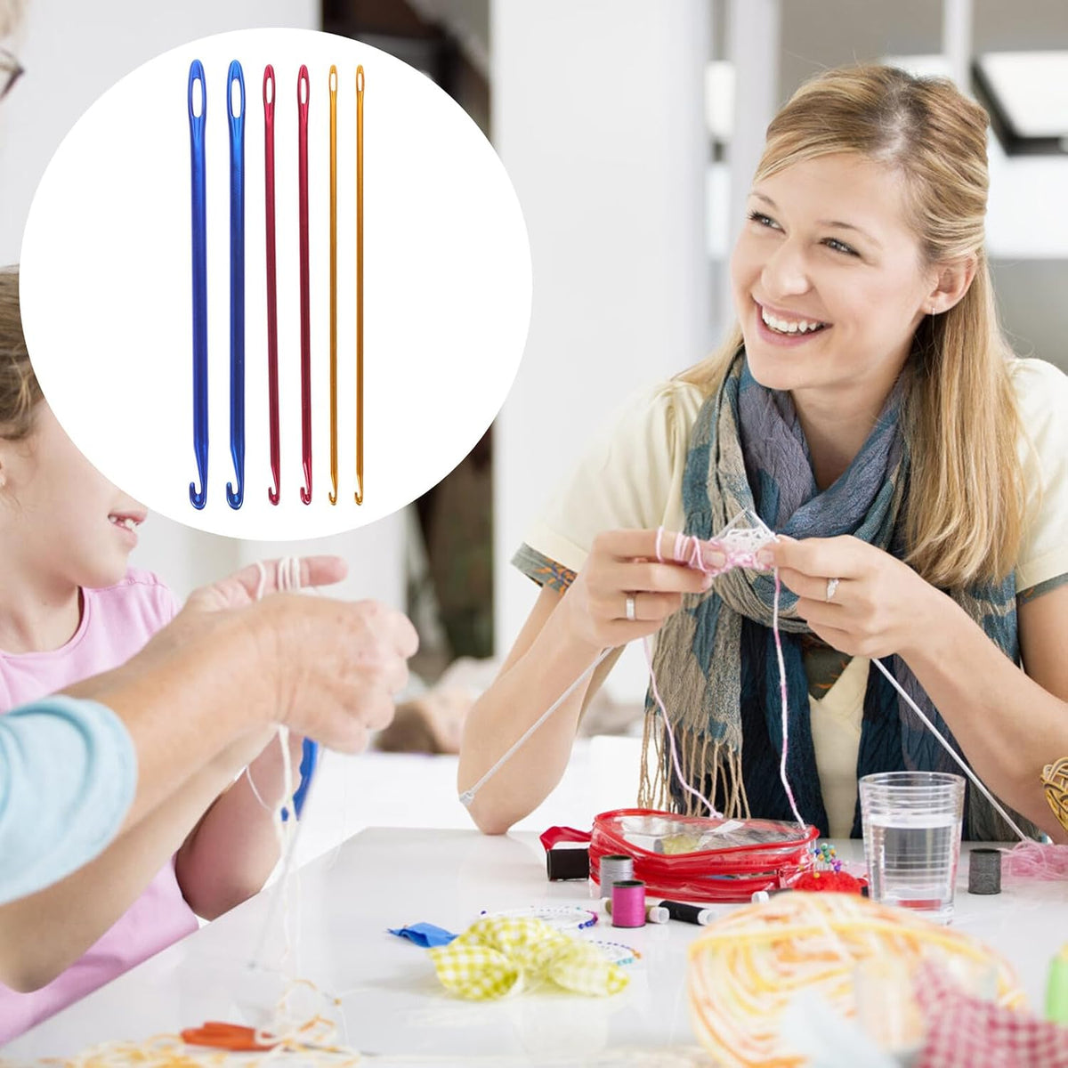 Aluminum Crochet Hooks with Holes, 6Pcs Knooking Hooks Set